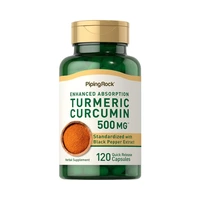 VITAMINA PIPINGROCK TURMERIC CURCUMIN 500MG 120 CÁPSULAS