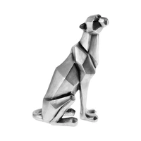 FIGURA DECORATIVA DE LEOPARDO CONCEPTS 437-498939 30 CM PLATA