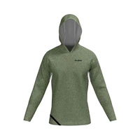 REMERA DE PESCA CON CAPUCHA SUNFLEX SPORT RAGLAN DRY-FIT VERDE OLIVA