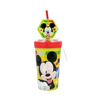 VASO CON PAJITA STOR DISNEY MICKEY MOUSE 44242 VERDE/ROJO 475ML