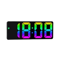 RELOJ DIGITAL DE MESA SATELLITE AC-T6891 LED NEGRO - COLORIDO