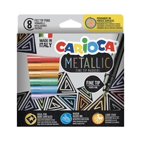 MARCADOR ROTULADOR CARIOCA FINE TIP MARKERS METALLIC 43162 8 UNIDADES