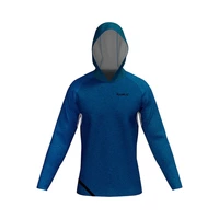 REMERA DE PESCA CON CAPUCHA SUNFLEX SPORT RAGLAN DRY-FIT AZUL