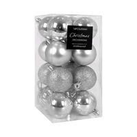 SET DE PELOTAS NAVIDEÑAS KPM 043227 5 CM PLATA 16 UNIDADES