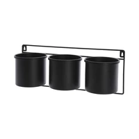 VASO PENDENTE DE METAL KPM 041156 46 X 15 X 18 CM PRETO