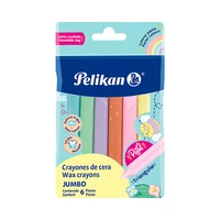 GIZES DE CERA PELIKAN JUMBO PASTEL 5679 6 UNIDADES