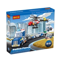 JUGUETE DE CONSTRUCCIÓN COGO POLICE FORCE NEOTOWN 3098 HELICOPTER TRANSPORTER 3 EN 1 249 PIEZAS