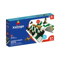 JOGO DE MESA XALINGO XADREZ E DAMAS MASTER 6009.8 57 PEÇAS