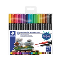 MARCADOR STAEDTLER DOUBLE-ENDED PERMANENT PENS 3187 TB18 18 UNIDADES