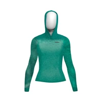 REMERA DE PESCA CON CAPUCHA SUNFLEX SPORT RAGLAN DRY-FIT VERDE MENTA