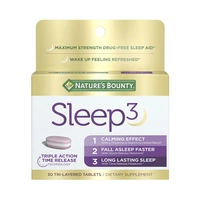 VITAMINA NATURE'S BOUNTY SLEEP3 MELATONIN 30 TABLETS