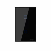 INTERRUPTOR SONOFF T3US2C SMART DE PARED - NEGRO C/2 BOTONES