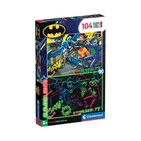 QUEBRA-CABEÇA CLEMENTONI 27175 SUPER COLOR DC COMICS GLOWING LIGHTS BATMAN 104 PEÇAS