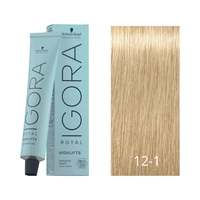 CREMA DE COLORACIÓN SCHWARZKOPF IGORA ROYAL 12-1 SUPERACLARANTE CENIZA 60GR