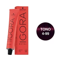 CREMA DE COLORACIÓN SCHWARZKOPF IGORA ROYAL 4-99 CASTAÑO MEDIO VIOLETA INTENSO 60GR