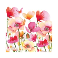 SERVILLETAS DE PAPEL PPD AQUARELL POPPIES & DAISIES 1331922 33 X 33 CM 20 UNIDADES