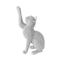 FIGURA DECORATIVA DE GATO CONCEPTS 437-4911247 22 CM PLATA