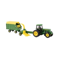 JUGUETE TOMY JOHN DEERE ERTL 4960 WITH FORAGE HARVESTER & WAGON LP67313