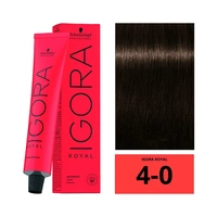 CREMA DE COLORACION SCHWARZKOPF IGORA ROYAL 4-0 CASTAÑO MEDIO NATURAL 60G