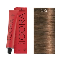 CREMA DE COLORACIÓN SCHWARZKOPF IGORA ROYAL 5-5 CASTAÑO CLARO DORADO 60GR