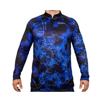 REMERA DE PESCA SUNFLEX SPORT RAGLAN DRY-FIT CAMUFLADO AZUL