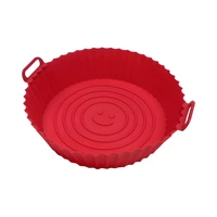 MOLDE REDONDO DE SILICONA PARA AIR FRYER MD-396 20.6 X 5 CM ROJO