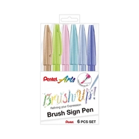 MARCADOR ROTULADOR PENTEL ARTS BRUSH SIGN PEN 161411 6 UNIDADES