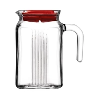 JARRA DE VIDRIO PASABAHCE FRIGO CON TAPA 80122 600ML TRANSPARENTE - ROJO