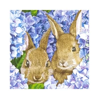 SERVILLETAS DE PAPEL PPD HYDRANGEA BUNNIES 133002291 33 X 33 CM 20 UNIDADES