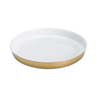 BANDEJA REDONDA KPM 178266 31 X 3 CM BLANCO - DORADO