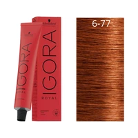 CREMA DE COLORACIÓN SCHWARZKOPF IGORA ROYAL 6-77 RUBIO OSCURO COBRE INTENSO 60GR