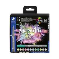 MARCADOR STAEDTLER PIGMENT BRUSH PEN ARTS CORES PASTEL 371 C12-2 12 UNIDADES