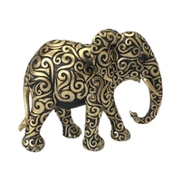 FIGURA DECORATIVA DE ELEFANTE CONCEPTS 437-049075 19 CM DORADO - NEGRO