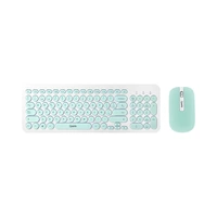 KIT TECLADO Y MOUSE INALÁMBRICO QUANTA QTKTM20 BLANCO - VERDE (ESPAÑOL)