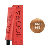 CREMA DE COLORACIÓN SCHWARZKOPF IGORA ROYAL 8-55 RUBIO CLARO DORADO INTENSO 60GR