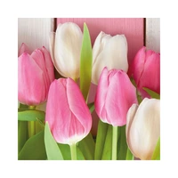 SERVILLETAS DE PAPEL PPD WHITE & PINK TULIPS 1332384 33 X 33 CM 20 UNIDADES