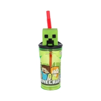 COPO COM CANUDO 3D STOR MINECRAFT 40466 VERDE 360ML