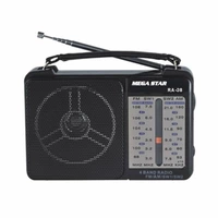 RADIO MEGA STAR RA-38 AM FM 3 BANDAS PRETO