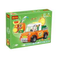 BRINQUEDO DE CONSTRUÇÃO COGO FRUIT STREE 3816 ORANGE CAR/JUICE SHOP 217 PEÇAS