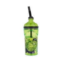 COPO COM CANUDO 3D STOR MARVEL HULK 57777 VERDE 360ML