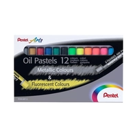 GIZES PENTEL ARTS OIL PASTELS METALLIC Y FLUORESCENT COLOURS PHN-MF12 12 UNIDADES