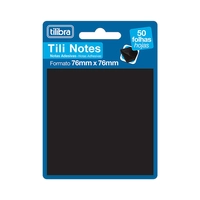 NOTAS ADESIVAS TILIBRA TILI NOTES 76 X 76 MM 337407 50 FOLHAS PRETO