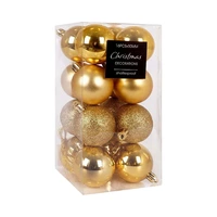 SET DE PELOTAS NAVIDEÑAS KPM 043226 5 CM DORADO 16 UNIDADES