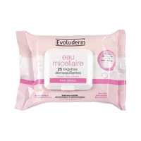 TOALLITAS DESMAQUILLANTES EVOLUDERM EAU MICELLAIRE 25 PIEZAS