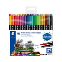 MARCADOR STAEDTLER DOUBLE-ENDED PERMANENT PENS 3187 TB36 36 UNIDADES