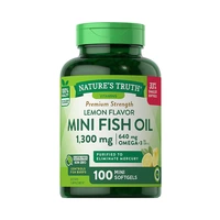 Mini Fish Oil Natures Truth 1300mg Omega 3 100 Softgels