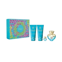 KIT PERFUME VERSACE DYLAN TURQUOISE EDT 100ML+5ML + SG + BL