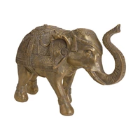 FIGURA DECORATIVA DE ELEFANTE KPM 036422 22 CM DORADO