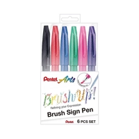 MARCADOR ROTULADOR PENTEL ARTS BRUSH SIGN PEN 161336 6 UNIDADES