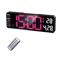 RELOJ DIGITAL DE PARED SATELLITE AC-T6815 LED ROSA